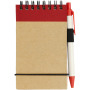 Zuse A7 recycled jotter notepad with pen - Natural/Red