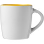 Aztec 340 ml ceramic mug - White/Yellow