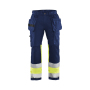 High Vis werkbroek met stretch en gereedschapzakken