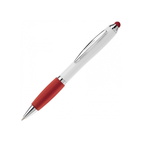 Ball pen Hawaï stylus hardcolour - White / Red