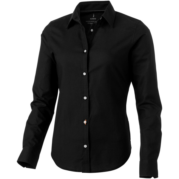 Vaillant oxford dames blouse met lange mouwen - Zwart - XXL