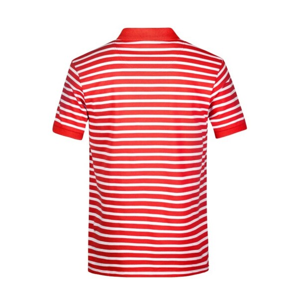 8030 Men's Polo Striped rood/wit L
