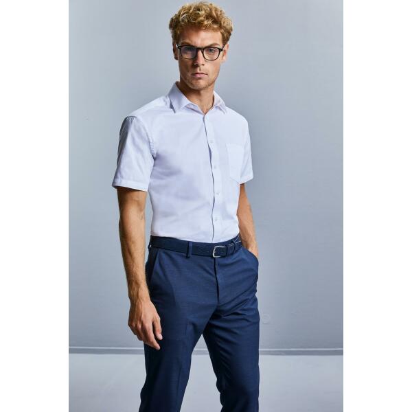 Men's S/S Tailored Coolmax® Shirt, White, S, RUS