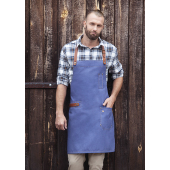 LS 24 Bib Apron Jeans-Style with Leather and Pocket - vintage blue - Stck