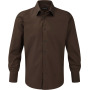 Men's Long Sleeve Easy Care Fitted Shirt Chocolate S