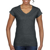 Ladies Softstyle® V-Neck T-Shirt - Dark Heather - L