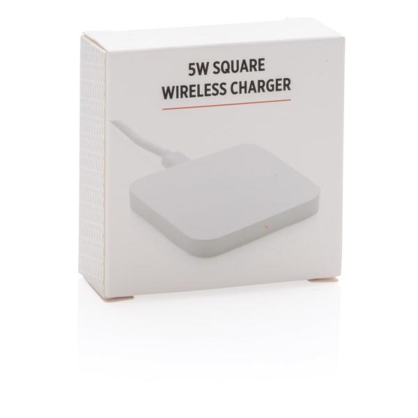 5W Square Wireless Charger, white