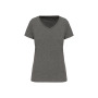 Dames-t-shirt Supima® V-hals korte mouwen Grey Heather XS