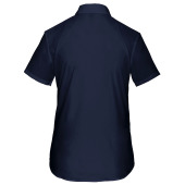 Overhemd in onderhoudsvriendelijk polykatoen-popeline korte mouwen dames Navy XS