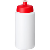 Baseline® Plus grip 500 ml sportflaska med sportlock - Vit/Röd