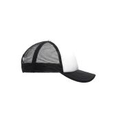 MB071 5 Panel Polyester Mesh Cap for Kids - white/black - one size