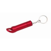 Aluminium LED-zaklamp/ flesopener TASK - rood