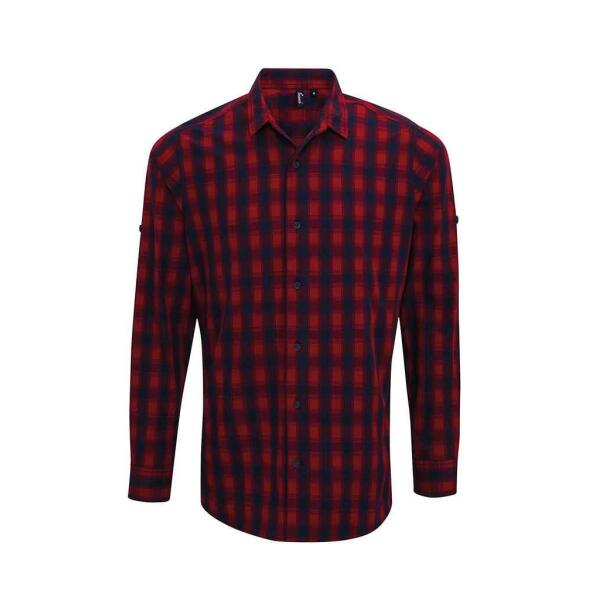 Mulligan Check Long Sleeve Shirt, Red/Navy, 3XL, Premier