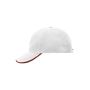 MB6197 6 Panel Double Sandwich Cap - white/red/navy - one size