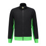 L&S Sweater Cardigan Workwear Black/Lime XXL