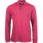 Men's long-sleeved polo shirt Fuchsia 3XL