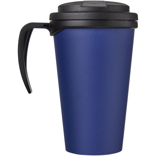 Americano® Grande 350 ml mug with spill-proof lid - Blue/Solid black