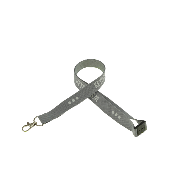 Keycord met safety clip - grijs