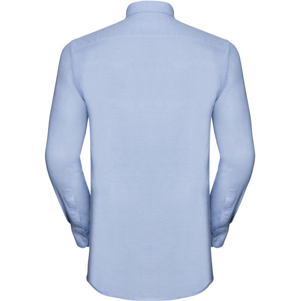 Afgewassen Oxford overhemd met lange mouwen Oxford Blue / Oxford Navy S