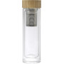 Bamboo and glass double walled bottle brown