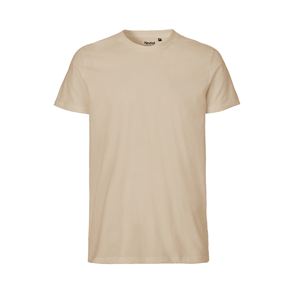 Neutral mens fitted t-shirt-Sand-3XL