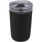 Bello 420 ml glass tumbler with recycled plastic outer wall - Solid black