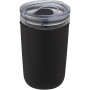 Bello 420 ml glazen beker met buitenwand van gerecycled plastic - Zwart