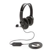 Over ear werk hoofdtelefoon met kabel, zwart