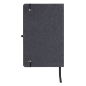 A5 hardcover notesbog i genbrugs læder, grå