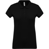 Ladies’ short-sleeved piqué polo shirt Black XS