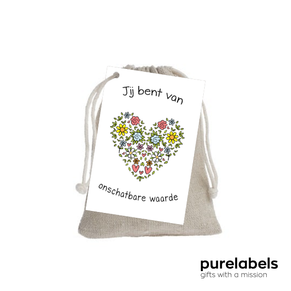 Gift in a bag | Origineel relatiegeschenk Zeepje met kaart | onschatbare waarde