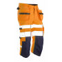 2217 Hi-vis long shorts oranje/navy D124