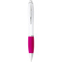 Nash ballpoint pen white barrel and coloured grip - White/Pink