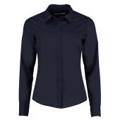 Ladies Long Sleeve Tailored Poplin Shirt, Dark Navy, 24, Kustom Kit