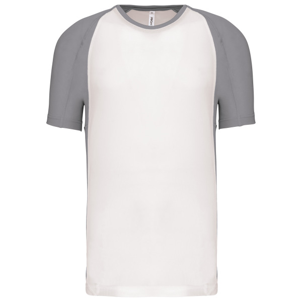 Tweekleurig sport-t-shirt unisex White / Fine Grey XL