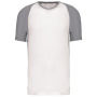 Tweekleurig sport-t-shirt unisex White / Fine Grey S