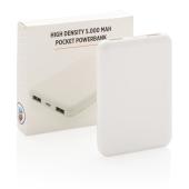 High density 5.000 mAh zakformaat powerbank, wit