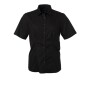 Ladies' Shirt Shortsleeve Micro-Twill - black - XS