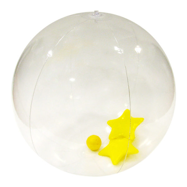 Inflatable Beach Ball with 2 small stars and 1 bell inside