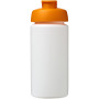 Baseline® Plus grip 500 ml flip lid sport bottle - White/Orange