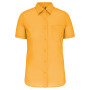 Overhemd in onderhoudsvriendelijk polykatoen-popeline korte mouwen dames Yellow XS