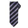 Waffle Stripe Tie, Black/Rich Violet, ONE, Premier