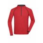 Men's Sports Shirt Longsleeve - red-melange/titan - XXL