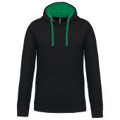 Hooded sweater met contrasterde capuchon Black / Light Kelly Green L