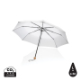 20.5" Impact AWARE™ RPET 190T Pongee bamboo mini umbrella, white