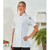 Ladies Short Sleeve Chef's Jacket, White, L, Premier