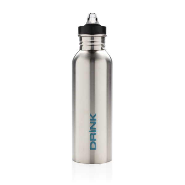 Deluxe stainless steel activity bottle, silver