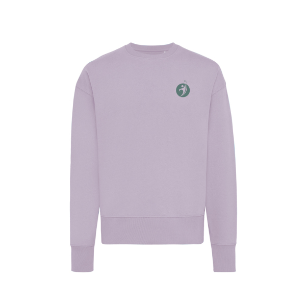 Iqoniq Kruger gerecycled katoen relaxed sweater, lavender (S)