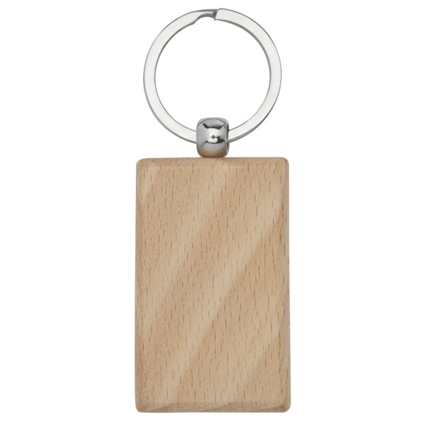 Gian beech wood rectangular keychain - Natural