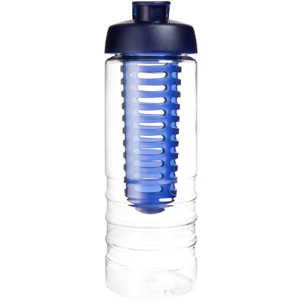 H2O Active® Treble 750 ml flip lid bottle & infuser - Transparent/Blue